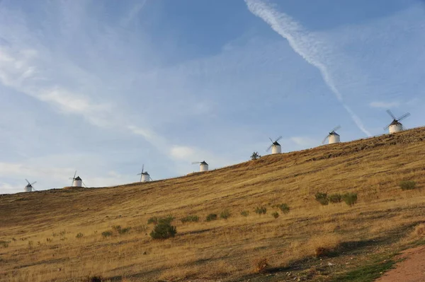 Ισπανοί Ανεμόμυλοι Επαρχία Τολέδο Castilla Mancha — Φωτογραφία Αρχείου