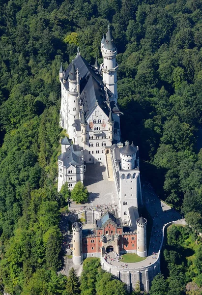 Luchtfoto Van Het Kasteel Neuschwanstein Bavaria — Stockfoto