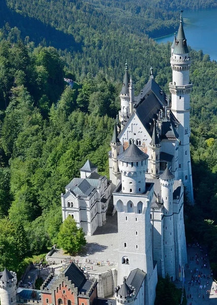 Luchtfoto Van Het Kasteel Neuschwanstein Bavaria — Stockfoto