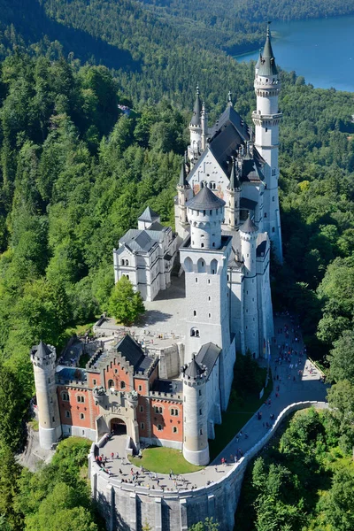 Luchtfoto Van Het Kasteel Neuschwanstein Bavaria — Stockfoto