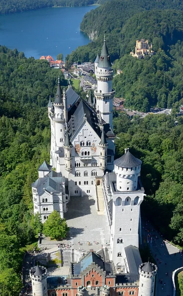 Luchtfoto Van Het Kasteel Neuschwanstein Bavaria — Stockfoto