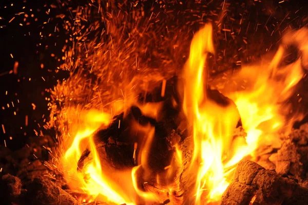 Flamejante Laranja Fogo Vermelho — Fotografia de Stock