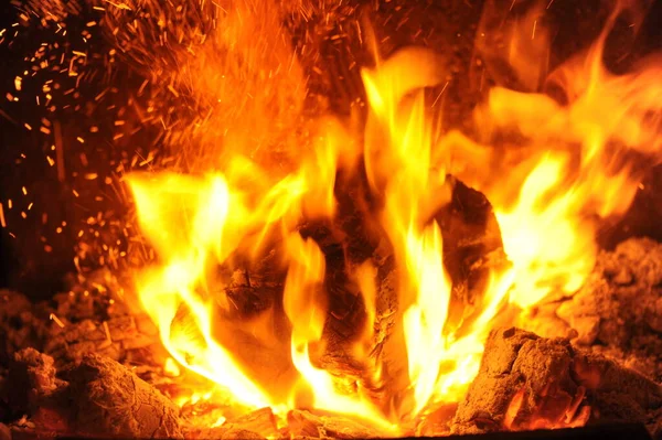 Flamejante Laranja Fogo Vermelho — Fotografia de Stock