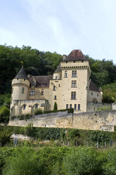 Der Roque Gageac Schönes Französisches Dorf Der Dordogne Rekonstruiert Mit — Stockfoto