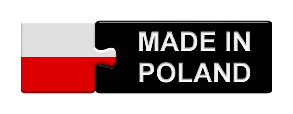 Pulsante Puzzle Realizzato Poland — Foto Stock