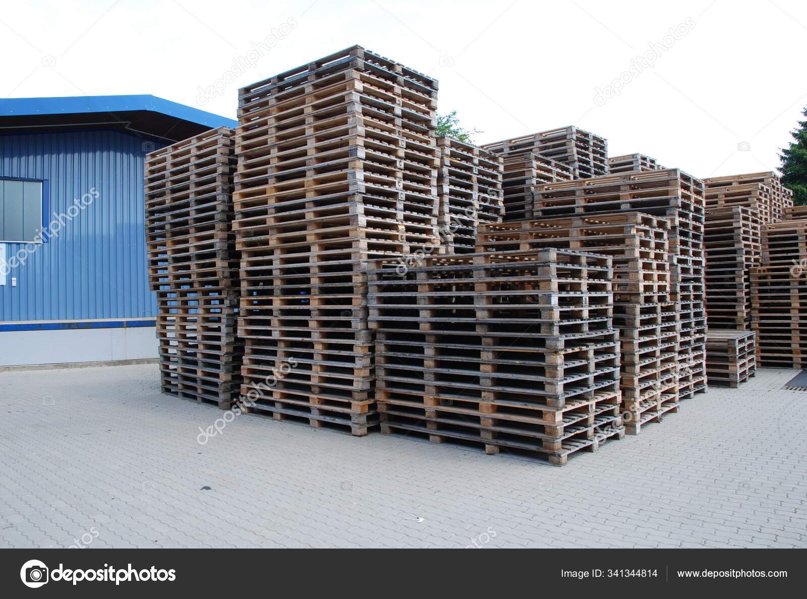 Stack Pallets Warehouse Stock Photo by ©PantherMediaSeller 341344814
