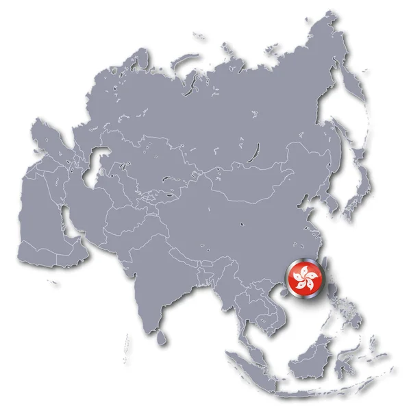 Hong Kong Asya Haritası — Stok fotoğraf