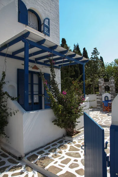 Balcone Una Villa Sull Isola Paros Grecia — Foto Stock