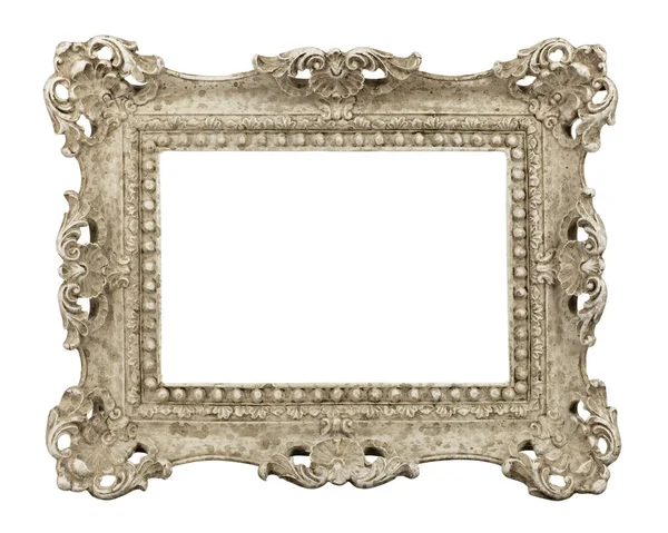 Old Picture Frame Isolated White Ivory — Stock Photo, Image