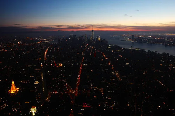 Solnedgång Över New York — Stockfoto