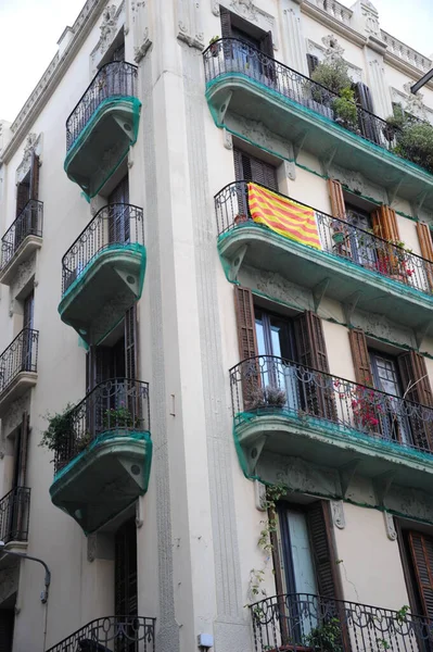 Barcelona Spanien Fasad Byggnaden — Stockfoto