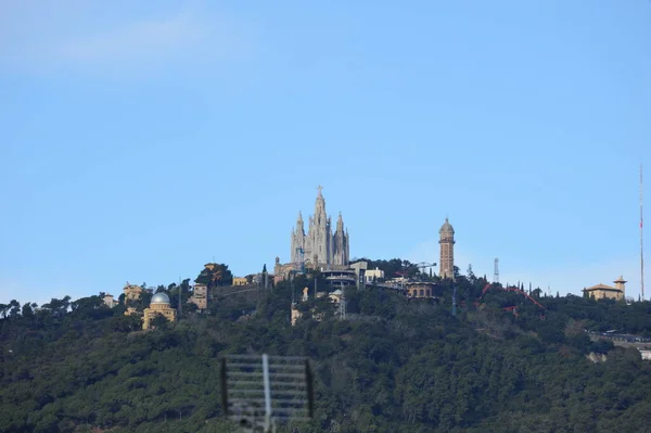 Barcelona Spain Television Tower Tibidabo Leisure Park — стоковое фото