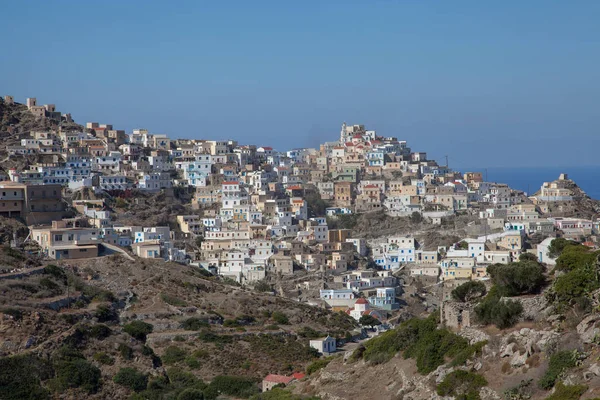 Das Malerische Bergdorf Olympos Auf Der Griechischen Insel Karpathos — Stockfoto