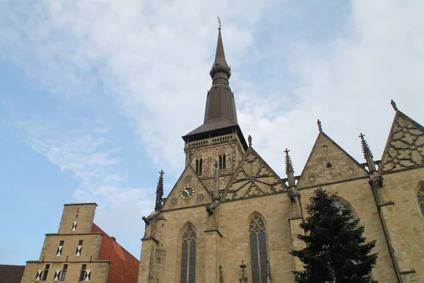Die Marienkirche Mit Einem Tannenbaum Tag — Stockfoto