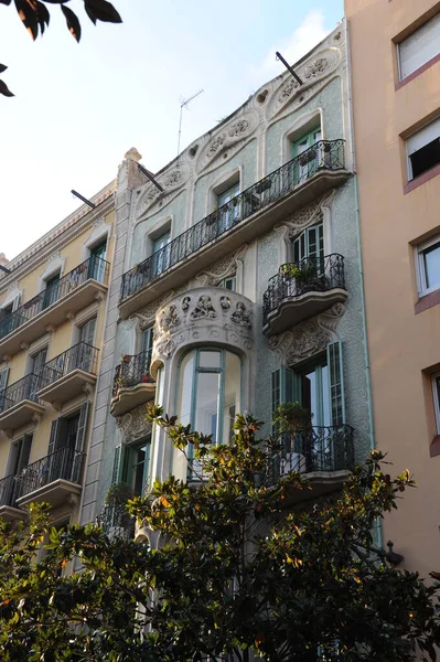 Spain Architectuur Barcelona Stad Gevels Van Huizen Gebouwen — Stockfoto