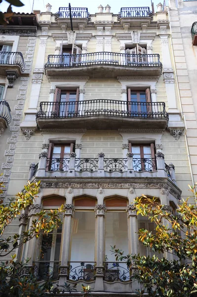 Spain Architectuur Barcelona Stad Gevels Van Huizen Gebouwen — Stockfoto