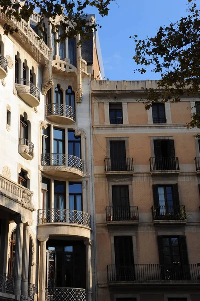 Arquitectura Espino Ciudad Barcelona Fachadas Casas Edificios —  Fotos de Stock