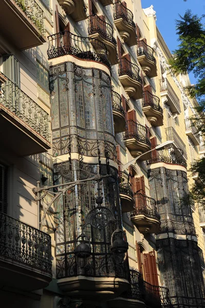 Architecture Espagnole Ville Barcelone Façades Maisons Bâtiments — Photo
