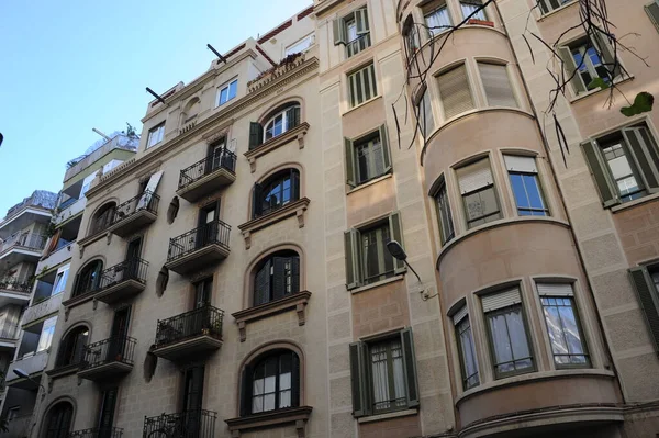 Spanien Architektur Stadt Barcelona Fassaden Von Häusern Und Gebäuden — Stockfoto