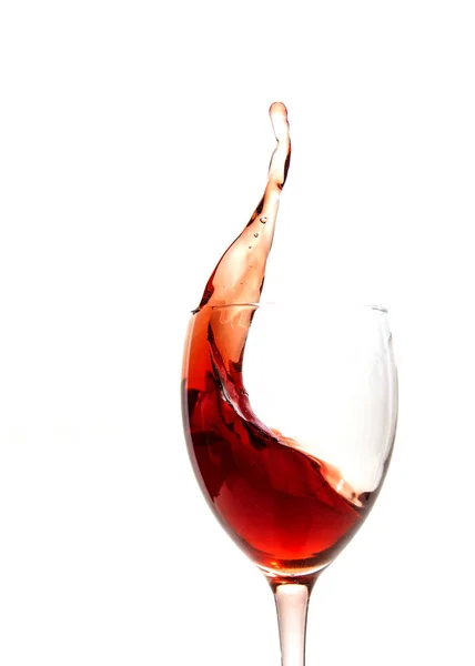 Vin Stänk Isolerad Vitt — Stockfoto
