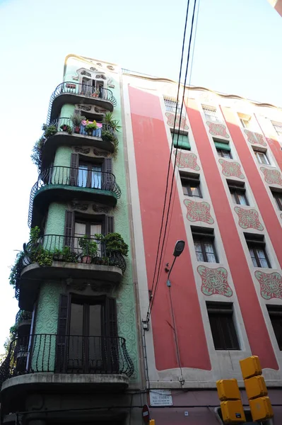 Barcelona Spanje Gevel Van Het Gebouw — Stockfoto