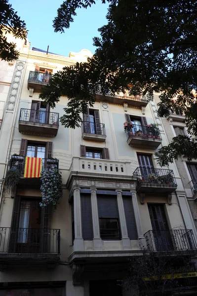 Barcelona Bela Fachada Edifício Antigo — Fotografia de Stock