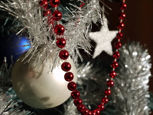 Árbol Navidad Decoraciones Cerca Disparo —  Fotos de Stock