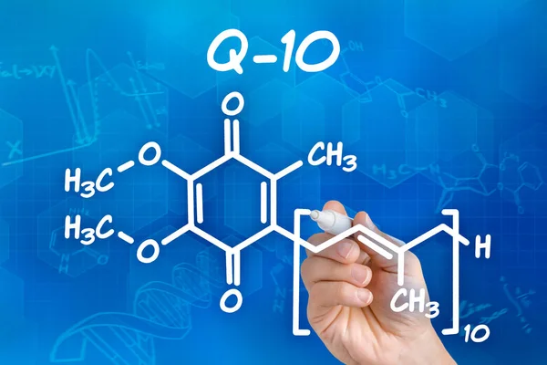 手绘Q 10化学结构公式 — 图库照片