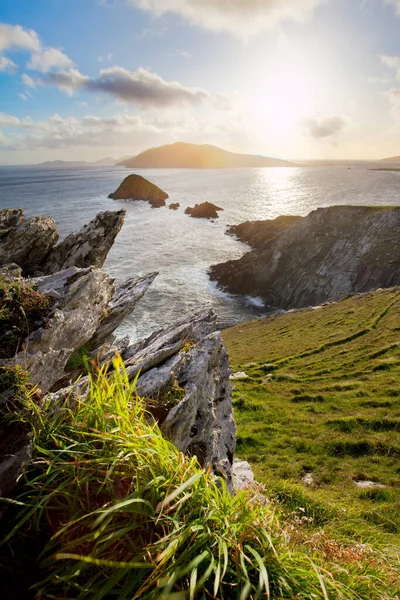 Malownicze Zachodnie Wybrzeże Irlandii Patrząc Półwyspu Dingle Najbardziej Zachód Wysuniętego — Zdjęcie stockowe