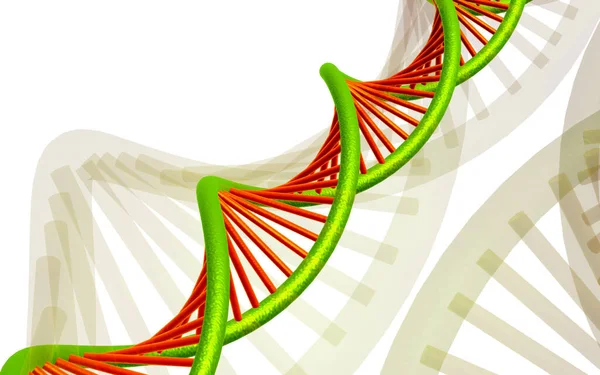 Digitale Illustration Dna Struktur Farbigen Hintergrund — Stockfoto