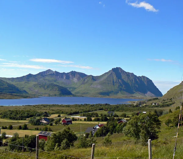 Lofoten Sobre Naturaleza Paisaje Fondo — Foto de Stock