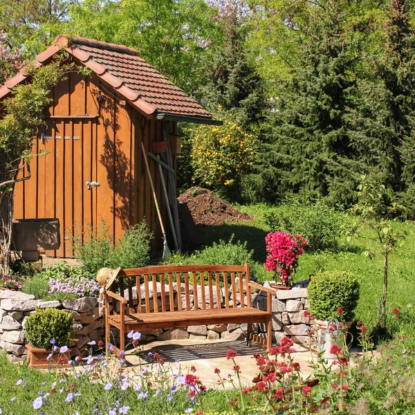 Sittplats Trädgården Sittplatser Trädgården — Stockfoto