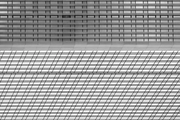 Die Abstrakte Detailaufnahme Einer Hochausfassade Mit Fenster Und Linien — Stockfoto