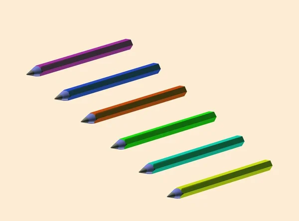 不同颜色的彩色铅笔 — 图库照片