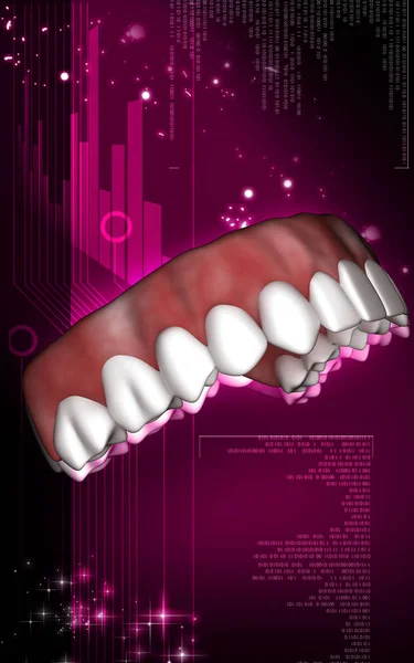 Cyfrowa Ilustracja Zębów Tle Koloru — Zdjęcie stockowe