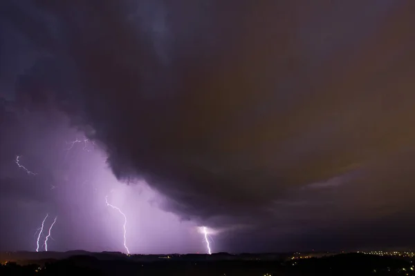 Lightning Sky Climate Change — Stock Photo, Image