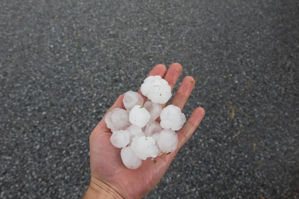 Granizo Branco Gelado Tempo — Fotografia de Stock