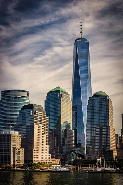 Nova Iorque Manhattan Skyline Cidade Pôr Sol — Fotografia de Stock