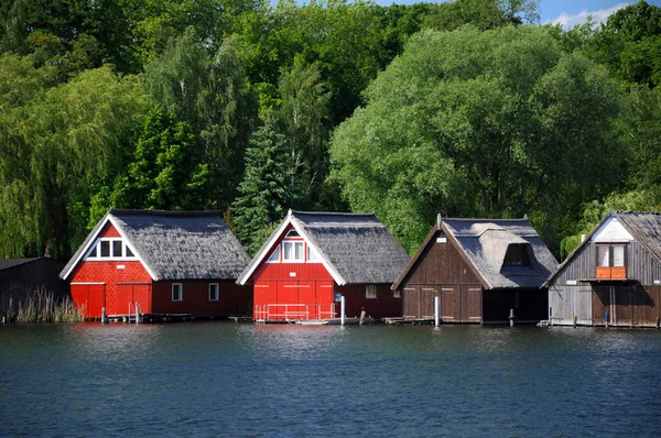 Ιστιοφόρο Boathouses Στο Schwerin — Φωτογραφία Αρχείου