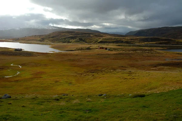 Norveç Doğa Manzarası Arka Planı Üzerine — Stok fotoğraf