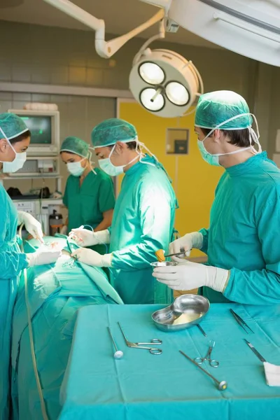 Σοβαρή Ομάδα Που Λειτουργεί Χειρουργείο — Φωτογραφία Αρχείου