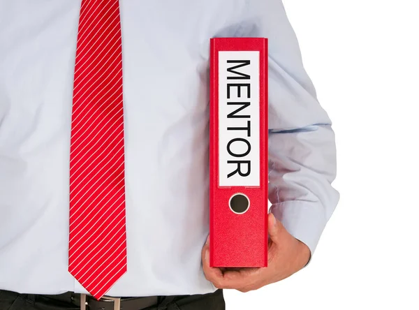 Businessman Holding Red Envelope White Background — Stock Photo, Image