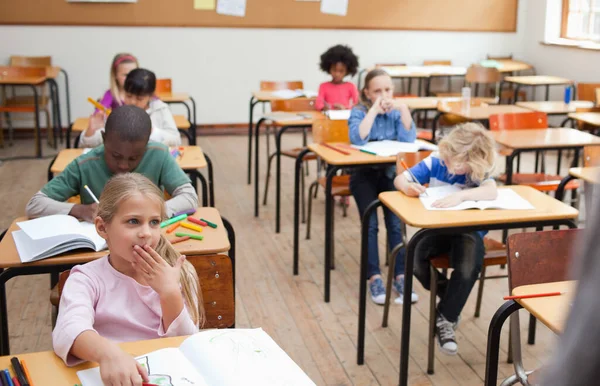 Jonge Leerlingen Klas — Stockfoto