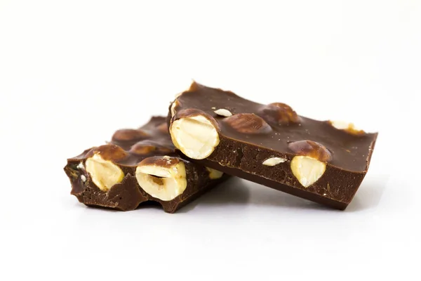 Primer Plano Chocolate Con Avellanas — Foto de Stock