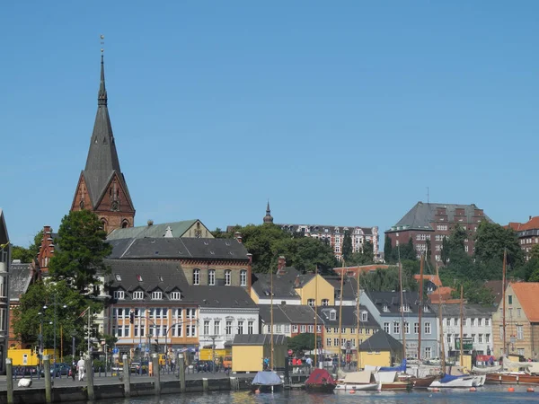 Hamn Och Mary Kyrka Flensburg — Stockfoto