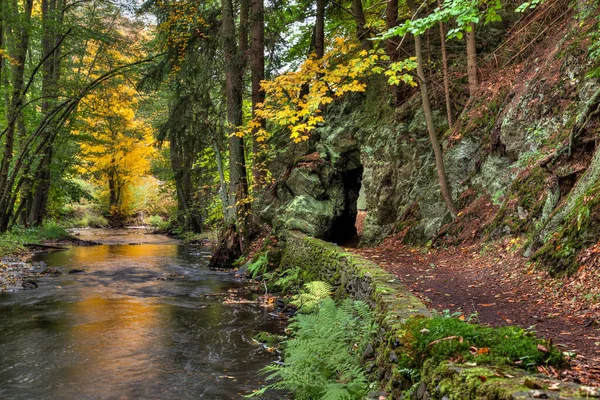 Selketal Stieg Herbstlichen Gewand — Stockfoto