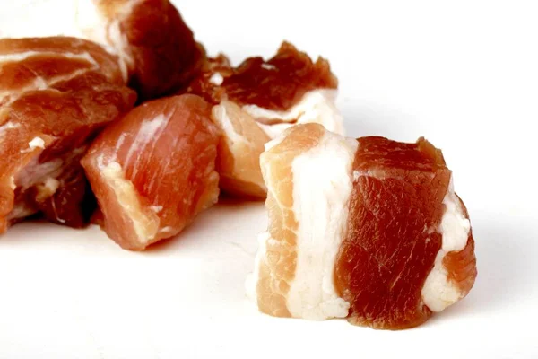 Bacon Crudo Pedazos — Foto de Stock