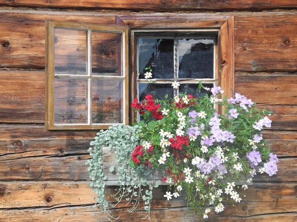 Fenster Alten Bauernhaus — Stockfoto