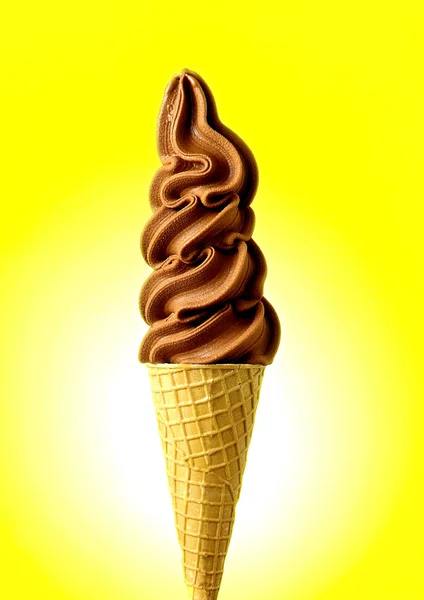 Sabor Chocolate Cone Sorvete — Fotografia de Stock