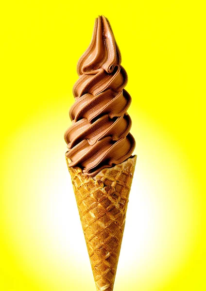 Çikolata Aromalı Dondurma Külahı — Stok fotoğraf
